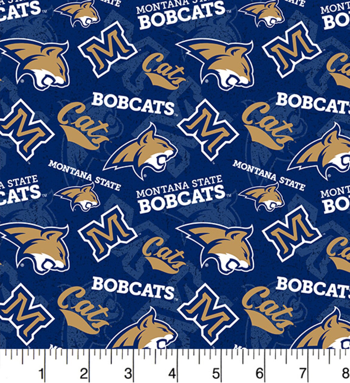 Sykel Enterprises-Montana State University Cotton Fabric-Montana State Bobcats Tone On Tone Cotton Quilting Fabric